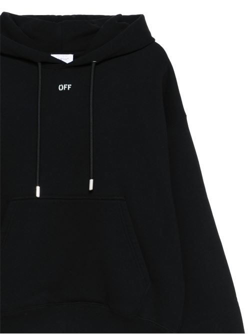 Black drawstring hood logo sweatshirt OFF WHITE | OMBB085S25FLE00L1041